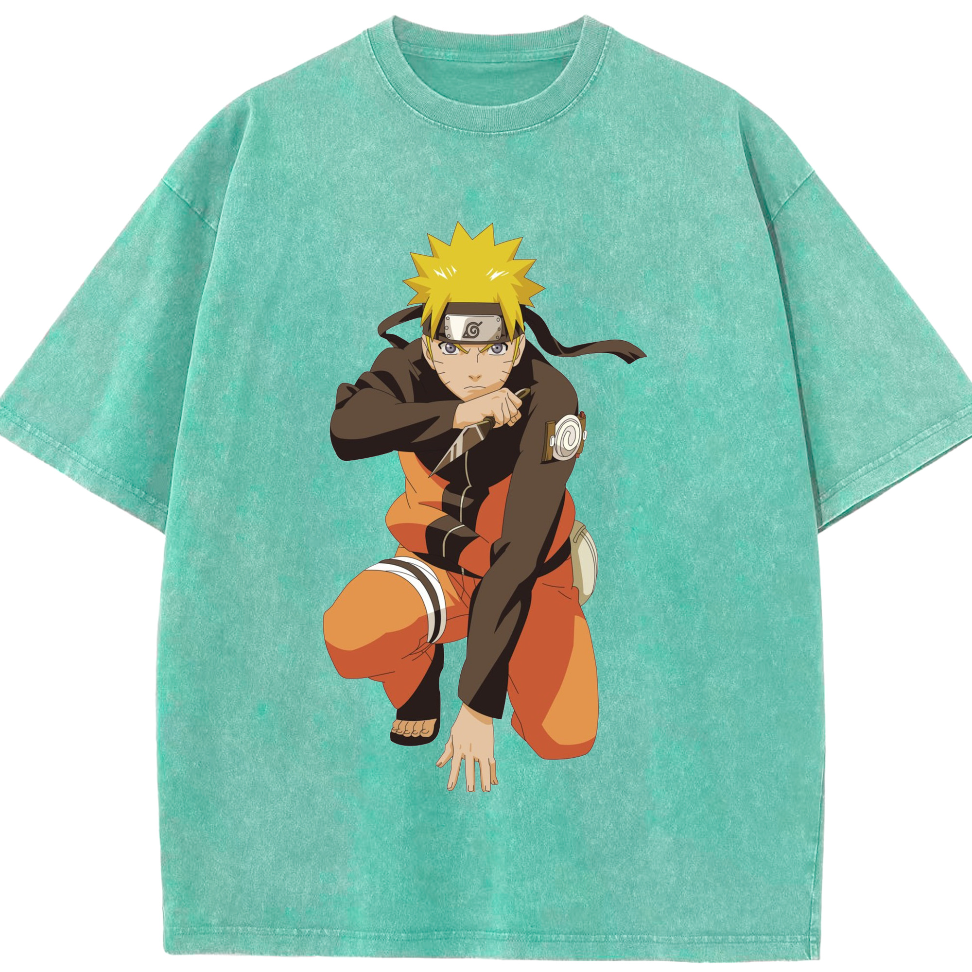 （画像用） NARUTO -ナルト- うずまき ナルト Uzumaki Naruto 綿100% ヴィンテージ風 半袖Tシャツ（フロントプリント）